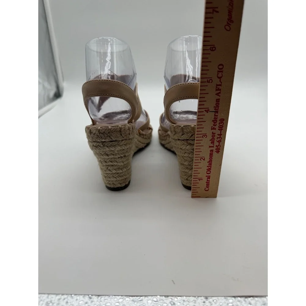 Charles by Charles David Women Tan Elastic Espadrille Wedge Sandals Size 5M